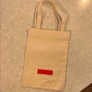 Valentino Garavani Cream Tote with Red Detail